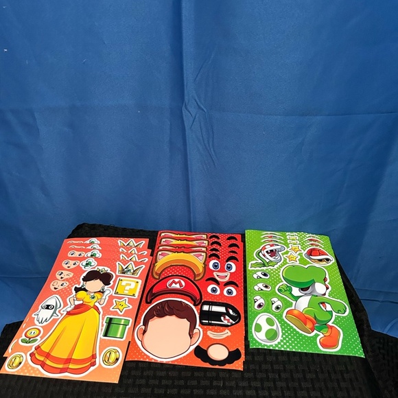 Mario Make A Face Stickers 32 Sheets Party Favor - Picture 2 of 3